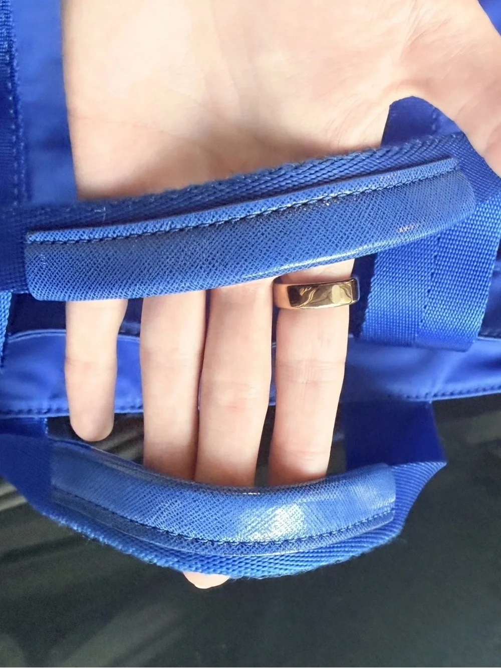 Tory Burch Quinn Blue Nylon Tote Bag